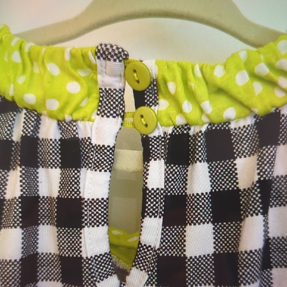 Rare Editions B/W Checked Fall Pumpkin With Ruffles On Hem And Cuffs Size 5 - Picture 8 of 10